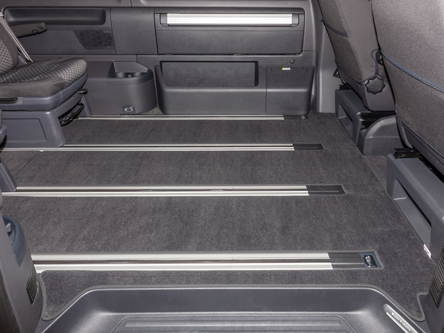 Passenger compartment carpet 1 sliding door - T5/T6/T6.1 Beach with 3  seater sofa & Multivan - Titanium Black - 100 708 637